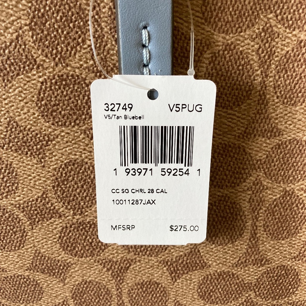 SOLD -COACH CHARLIE 28 CARRYALL IN GORGEOUS BLUEBELL TRIM COLOR -NWT! - Picture 5 of 6